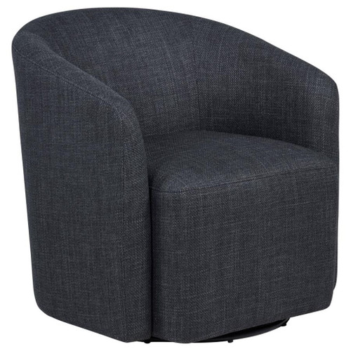 Mossbrook - Fabric Upholstered Swivel Accent Chair - Anthracite