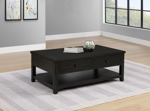 Payne - 48" Mobile Lift Top Coffee Table - Distressed Java