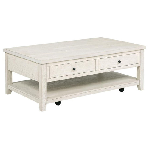 Payne - 48" Mobile Lift Top Coffee Table - Distressed White
