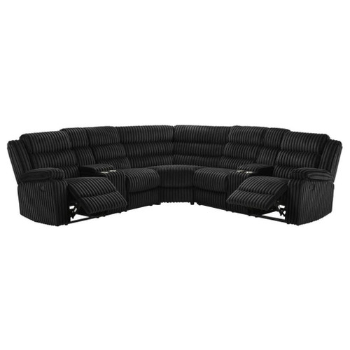Atkinson - Upholstered Reclining Sectional Sofa - Black