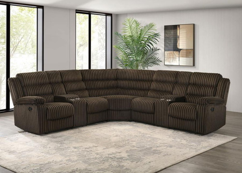 Atkinson - Upholstered Reclining Sectional Sofa - Chocolate
