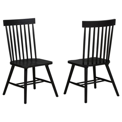 Andrews - Windsor Spindle Back Dining Side Chair (Set of 2) - Black