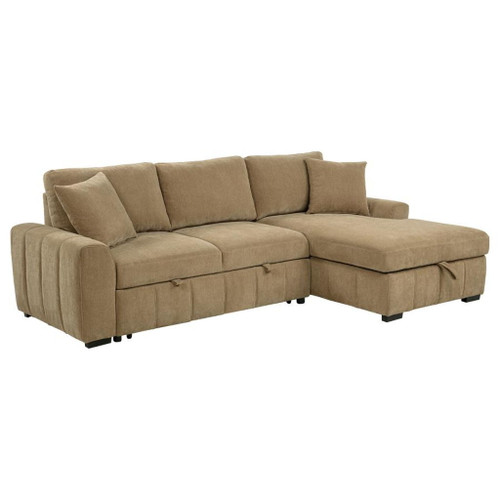 Pastrana - Upholstered Sleeper Sectional Sofa RAF Chaise - Camel