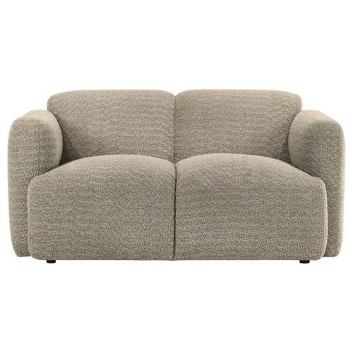 Dorset - Fabric Upholstered Round Track Arm Loveseat - Brown