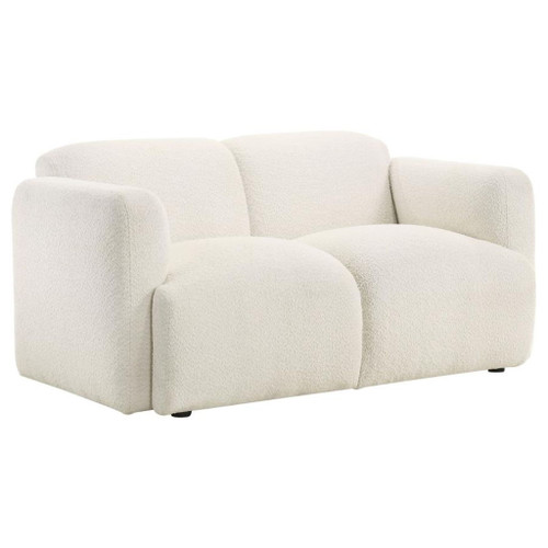 Dorset - Fabric Upholstered Round Track Arm Loveseat - White