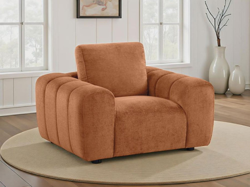 Burnett - Chenille Upholstered Accent Chair - Burnt Orange