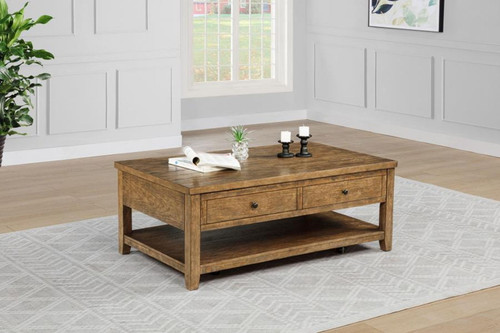 Payne - 48" Mobile Lift Top Coffee Table - Distressed Brown