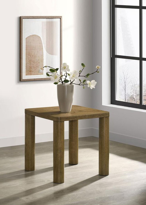 Castlewood - Engineered Wood Accent Side End Table - Brown Oak