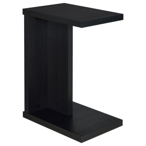 Clower - Engineered Wood C-Shaped Sofa Side Table - Black