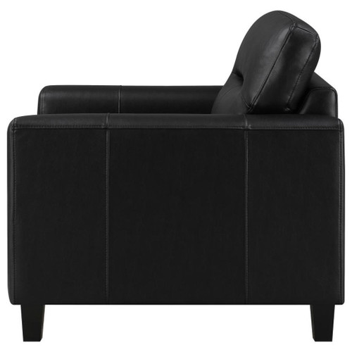 Scotland - Faux Leather Upholstered Track Arm Chair - Black