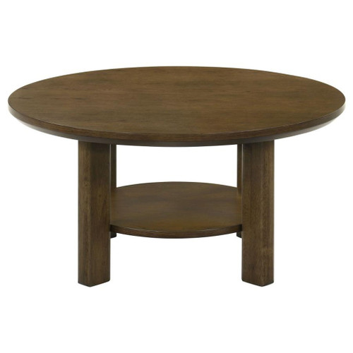 Ottowa - 35" Round Wood Cocktail Coffee Table - Brown
