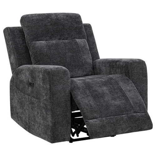 Kennett - Chenille Upholstered Power Recliner Chair - Dark Gray