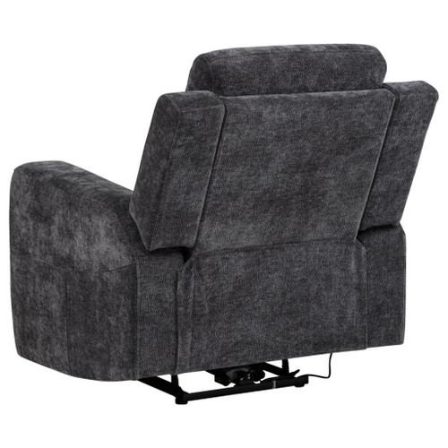Kennett - Chenille Upholstered Power Recliner Chair - Dark Gray