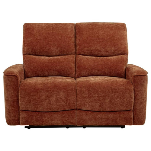 Navarro - Chenille Upholstered Reclining Loveseat - Burnt Orange