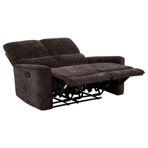 Navarro - Chenille Upholstered Reclining Loveseat - Dark Brown