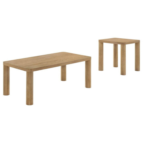 Castlewood - 2 Piece Cocktail Coffee Table Set - Washed Oak