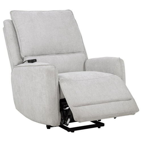 Sylmar - Chenille Upholstered Dual Power Lift Recliner - Dove Gray