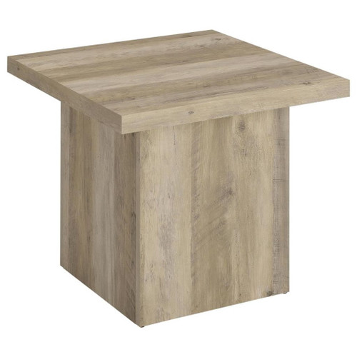 Devar - 2 Piece Square Coffee End Table Set - Distressed Pine