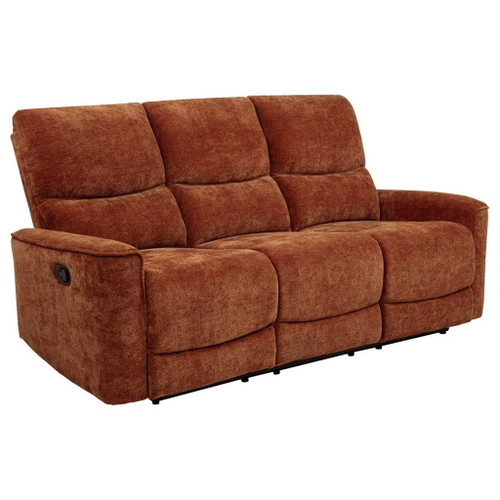 Navarro - 3 Piece Upholstered Reclining Sofa Set - Burnt Orange