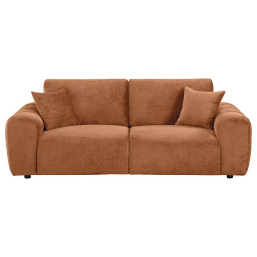 Burnett - Chenille Upholstered Wide Arm Sofa - Burnt Orange
