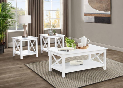 Skyview - 3 Piece Rectangular Lift Top Coffee Table Set - White