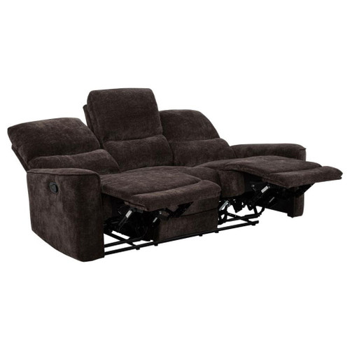 Navarro - 3 Piece Upholstered Reclining Sofa Set - Dark Brown