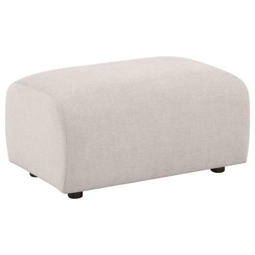 Burnett - Chenille Upholstered Ottoman - Ivory