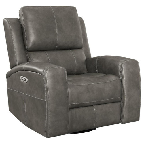 Brickston - Triple Power Swivel Glider Recliner - Charcoal