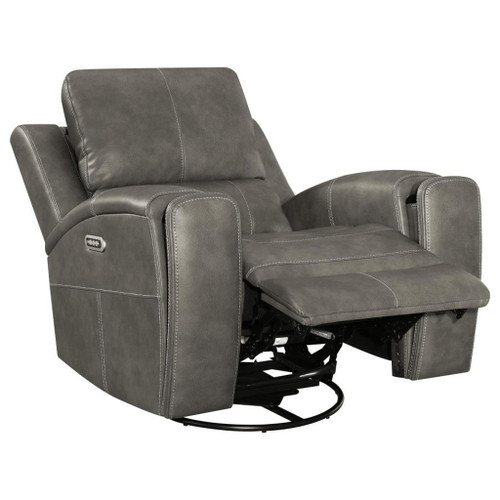 Brickston - Triple Power Swivel Glider Recliner - Charcoal