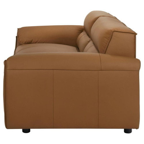 Buxton - Top Grain Leather Upholstered Sofa - Orange