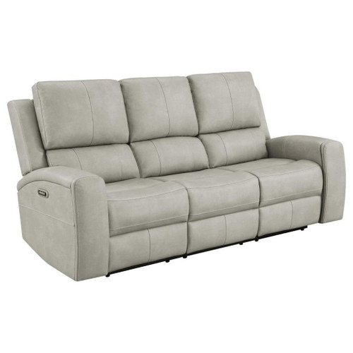 Brickston - 3 Piece Triple Power Reclining Sofa Set - Gray