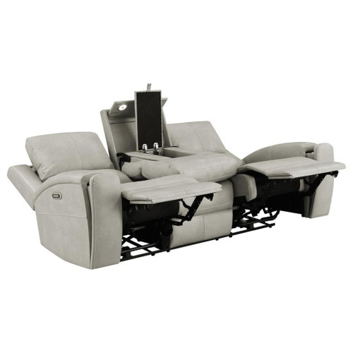 Brickston - 3 Piece Triple Power Reclining Sofa Set - Gray