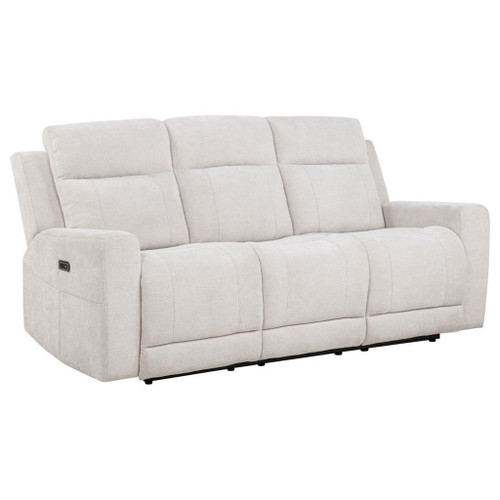 Kennett - 3-Piece Chenille Power Reclining Sofa Set - Ivory