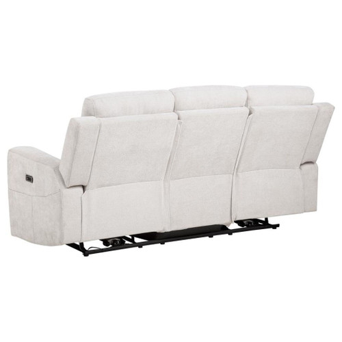 Kennett - 3-Piece Chenille Power Reclining Sofa Set - Ivory