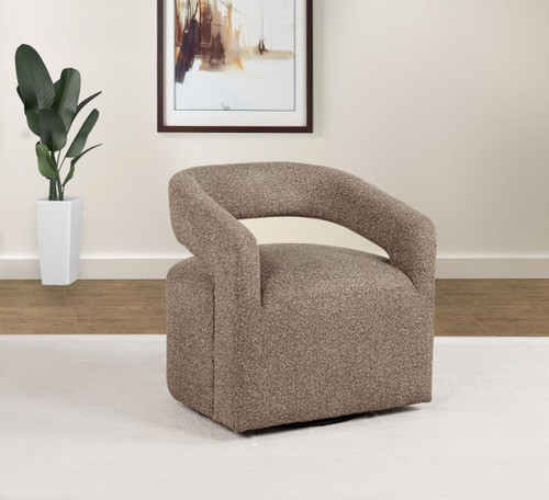 Westhill - Boucle Upholstered Swivel Accent Chair - Rocky Road