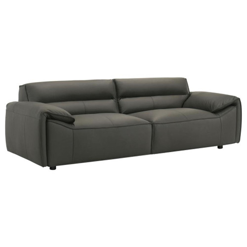 Buxton - Top Grain Leather Upholstered Sofa - Graphite
