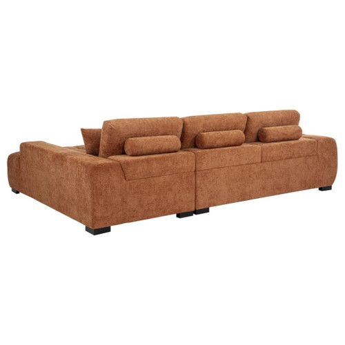 Octavia - Fabric Upholstered Sectional Chaise Sofa - Orange