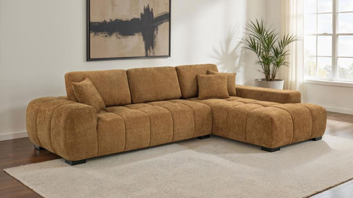 Octavia - Fabric Upholstered Sectional Chaise Sofa - Amber