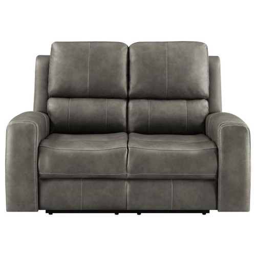 Brickston - Triple Power Reclining Loveseat - Charcoal