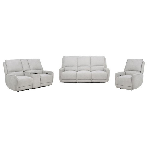 Sylmar - 3 Piece Chenille Power Reclining Sofa Set - Dove Gray