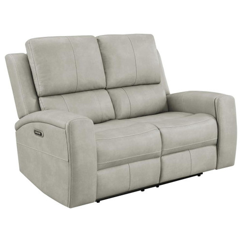 Brickston - Triple Power Reclining Loveseat - Gray