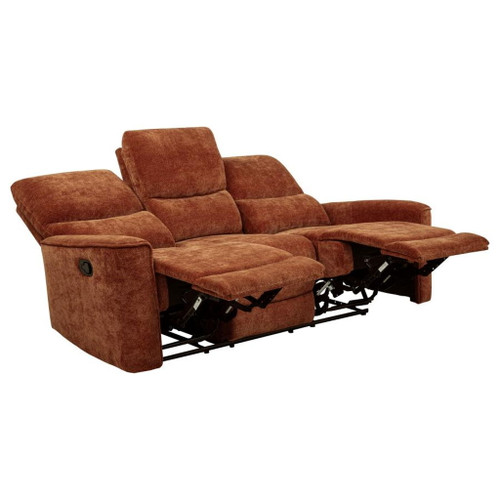 Navarro - Chenille Upholstered Reclining Sofa - Burnt Orange