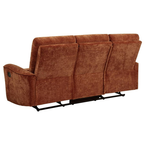 Navarro - Chenille Upholstered Reclining Sofa - Burnt Orange