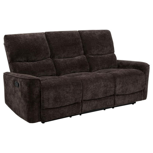 Navarro - Chenille Upholstered Reclining Sofa - Dark Brown