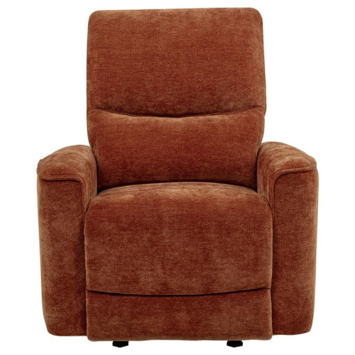 Navarro - Chenille Upholstered Glider Recliner - Burnt Orange