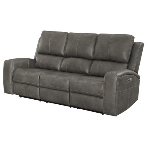 Brickston - Triple Power Reclining Sofa - Charcoal