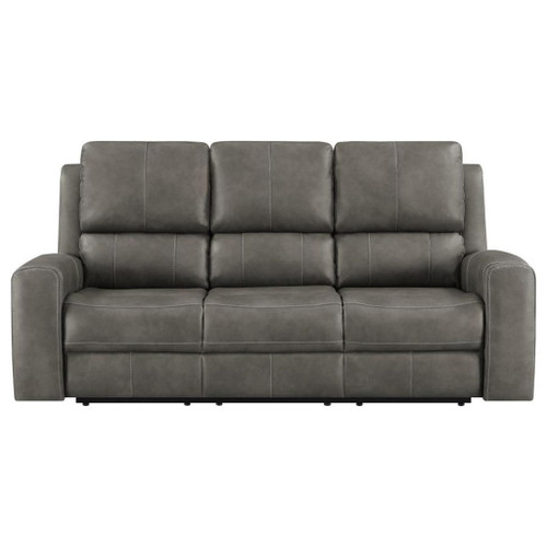 Brickston - Triple Power Reclining Sofa - Charcoal