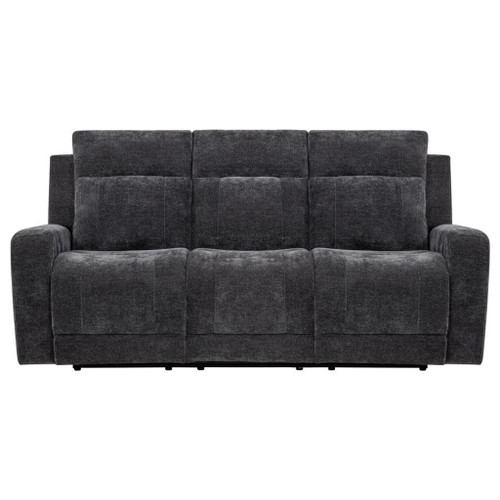 Kennett - Chenille Upholstered Power Reclining Sofa - Dark Gray