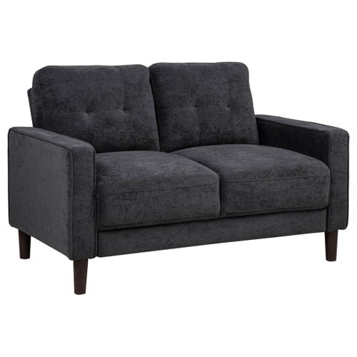 Bowen II - Fabric Upholstered Track Arm Loveseat - Steel Gray