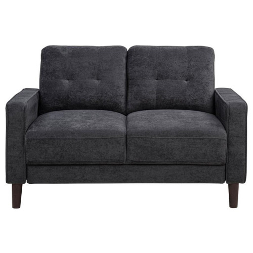 Bowen II - Fabric Upholstered Track Arm Loveseat - Steel Gray